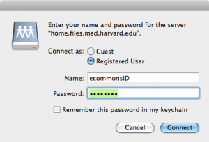 OSX server authentication screen