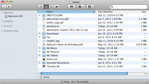 Finder window with HMS File Share loaded